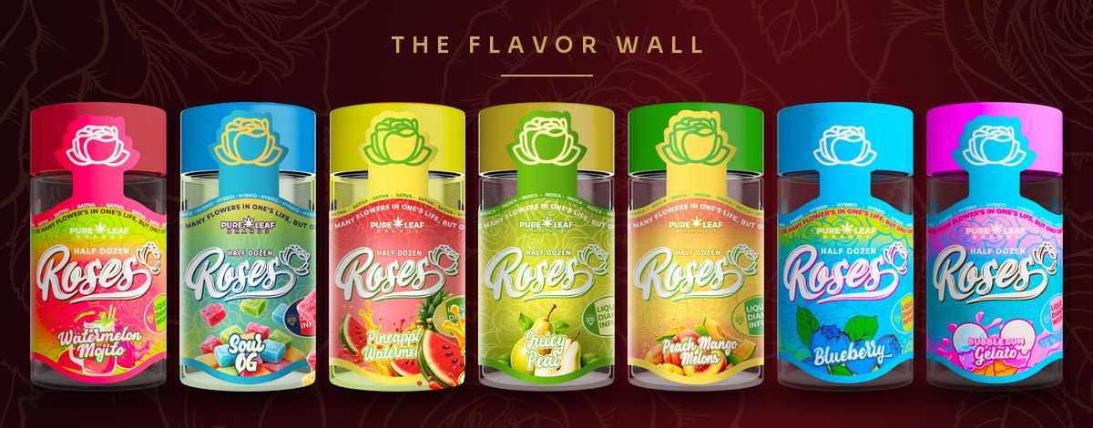 Roses flavor wall, seven multi-pack jars
