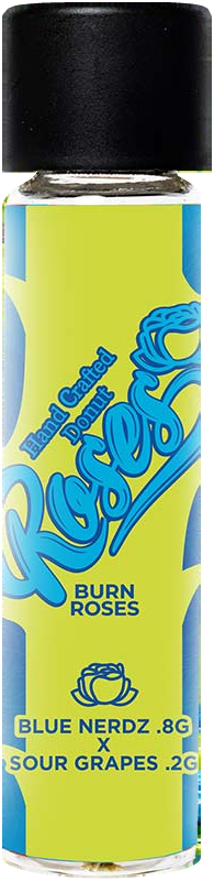Roses Blue Nerdz × Sour Grapes live rosin donut jar