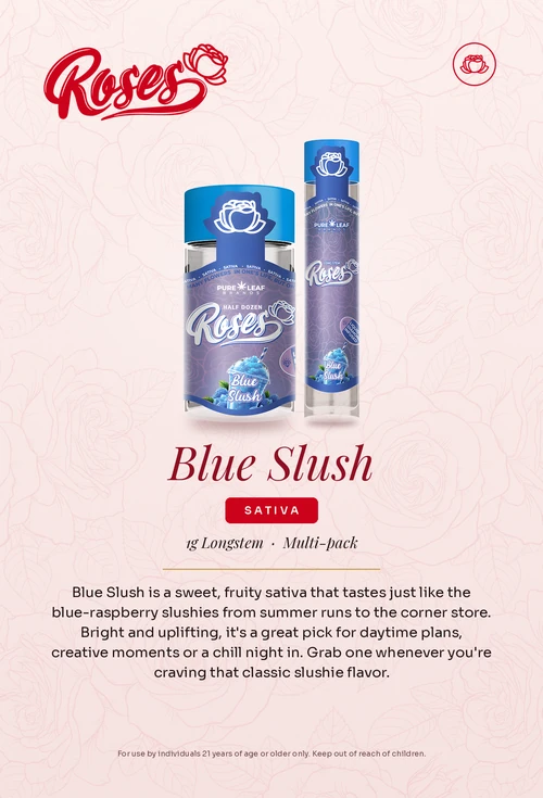 Roses flavor card, Blue Slush