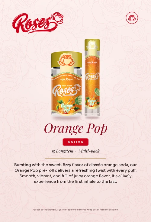 Roses flavor card, Orange Pop