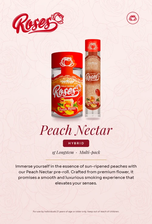 Roses flavor card, Peach Nectar