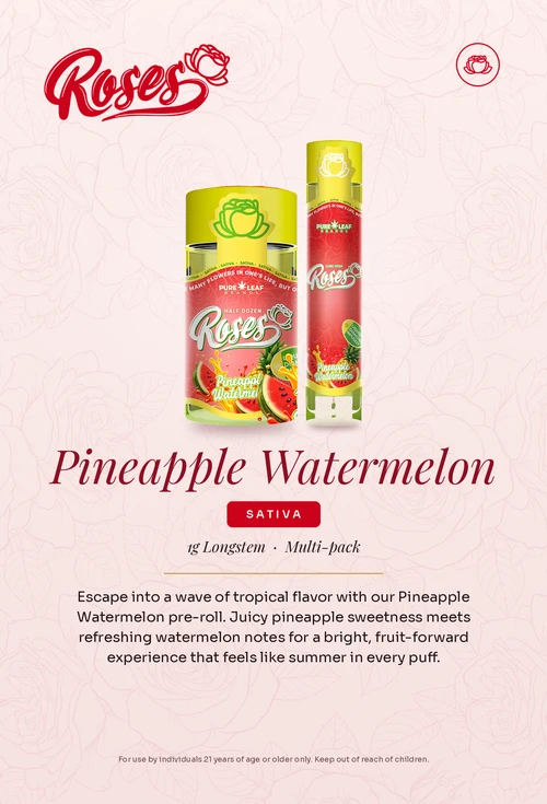 Roses flavor card, Pineapple Watermelon