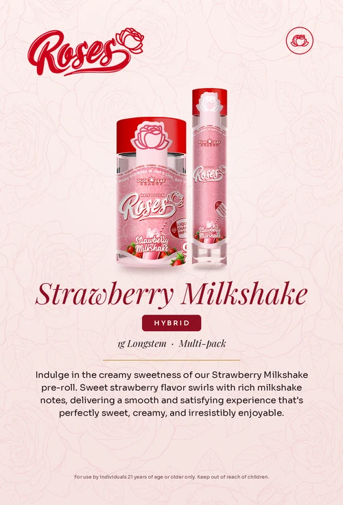 Roses flavor card, Strawberry Milkshake