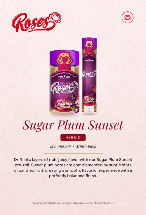 Roses flavor card, Sugar Plum Sunset
