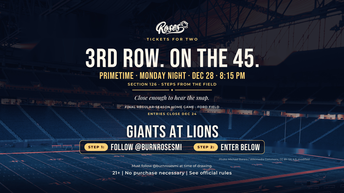 Roses Giants at Lions ticket giveaway