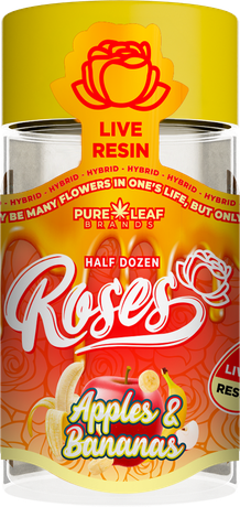 Roses Apples & Bananas half dozen pre-roll jar