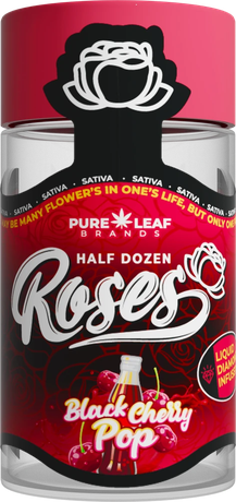 Roses Black Cherry Pop half dozen pre-roll jar