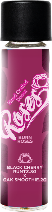 Roses Black Cherry Runtz × Gak Smoothie donut pre-roll tube