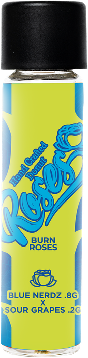 Roses Blue Nerdz × Sour Grapes donut pre-roll tube