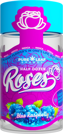 Roses Blue Raspberry half dozen pre-roll jar
