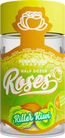 Roses Killer Kiwi half dozen pre-roll jar