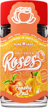 Roses Peachy Pair half dozen pre-roll jar