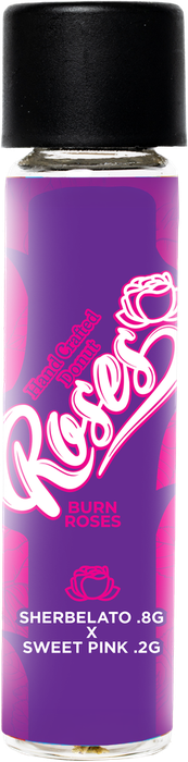 Roses Sherbelato × Sweet Pink donut pre-roll tube