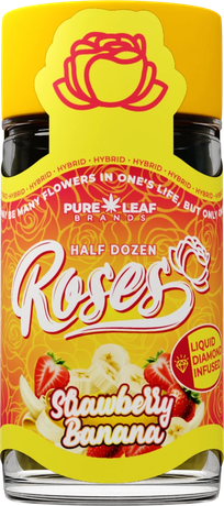 Roses Strawberry Banana half dozen pre-roll jar