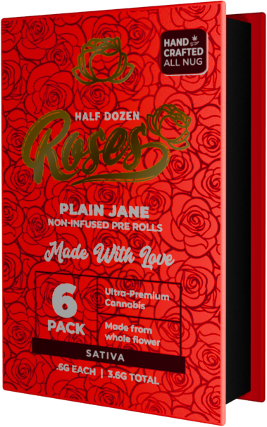 Roses Plain Jane Sativa 6 pack box, red