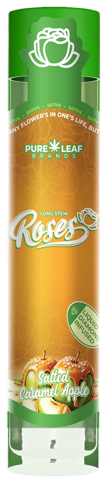 Roses Salted Caramel Apple 1g pre-roll in a green tube