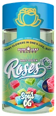 Roses Sour OG Half Dozen 3.6g pre-roll jar in blue