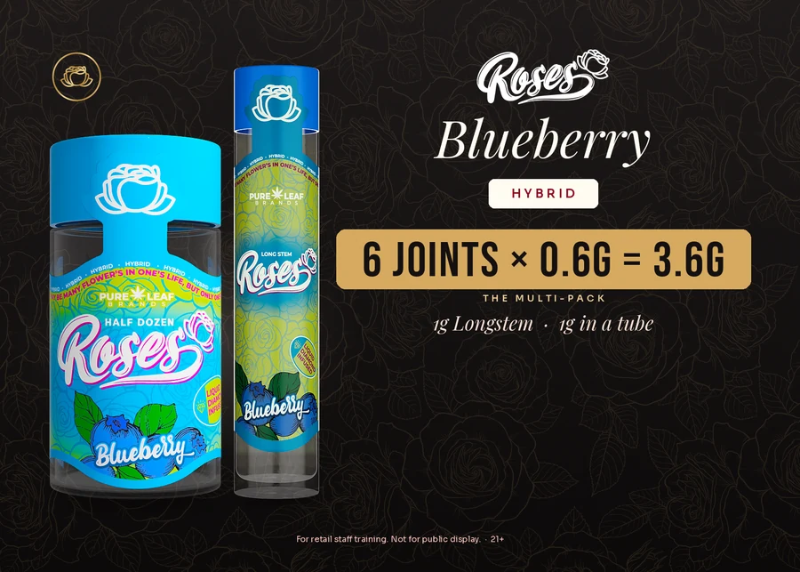 Roses budtender flash card, Blueberry