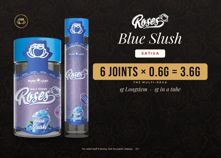 Roses budtender flash card, Blue Slush