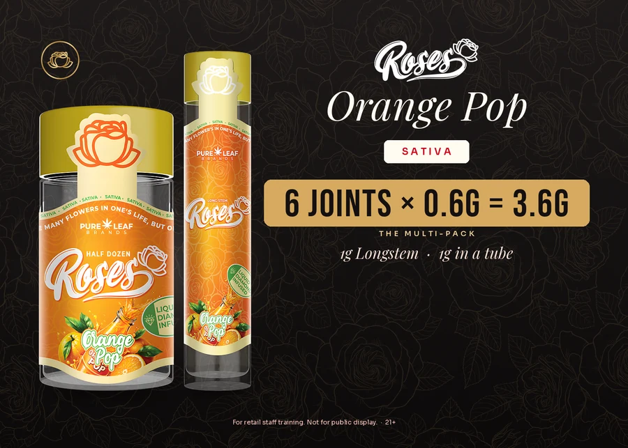 Roses budtender flash card, Orange Pop