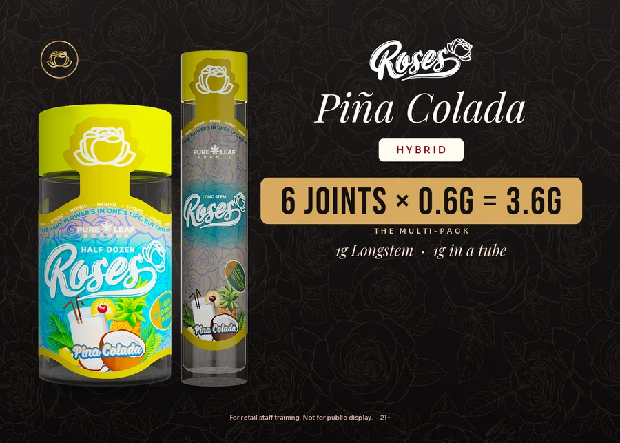 Roses budtender flash card, Piña Colada
