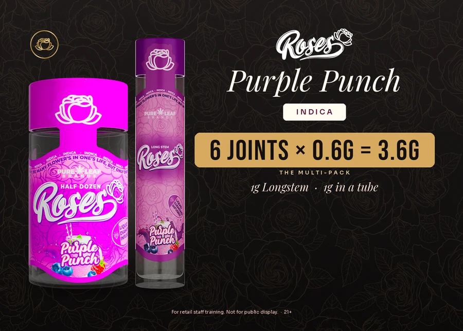 Roses budtender flash card, Purple Punch